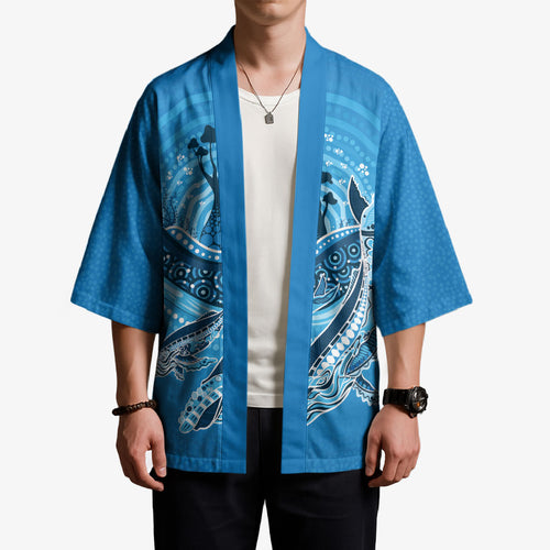 Aboriginal Ocean Whale Kimono Dot Art Dreamtime Tree of Life