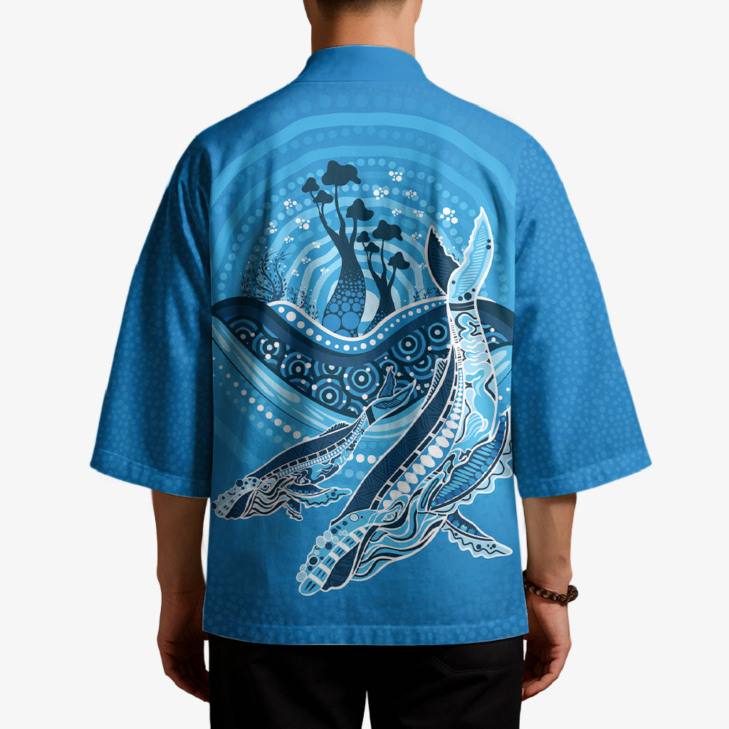 Aboriginal Ocean Whale Kimono Dot Art Dreamtime Tree of Life