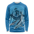 Aboriginal Ocean Whale Long Sleeve Shirt Dot Art Dreamtime Tree of Life