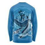 Aboriginal Ocean Whale Long Sleeve Shirt Dot Art Dreamtime Tree of Life