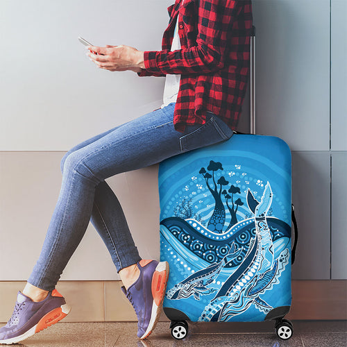 Aboriginal Ocean Whale Luggage Cover Dot Art Dreamtime Tree of Life