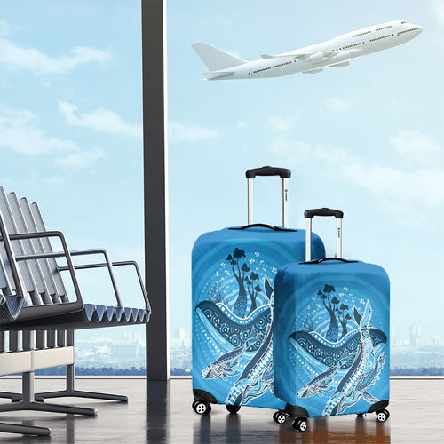 Aboriginal Ocean Whale Luggage Cover Dot Art Dreamtime Tree of Life