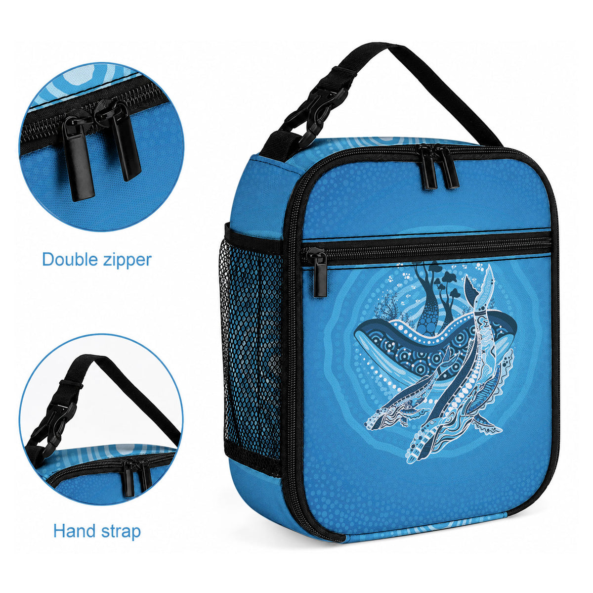 Aboriginal Ocean Whale Lunch Bag Dot Art Dreamtime Tree of Life