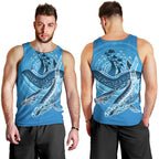 Aboriginal Ocean Whale Men Tank Top Dot Art Dreamtime Tree of Life
