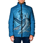 Aboriginal Ocean Whale Padded Jacket Dot Art Dreamtime Tree of Life