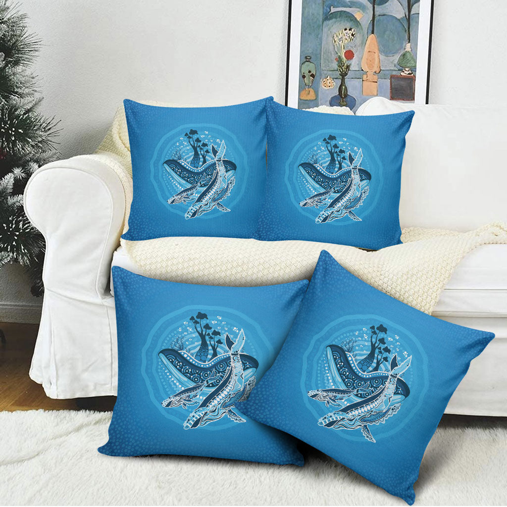 Aboriginal Ocean Whale Pillow Cover Dot Art Dreamtime Tree of Life