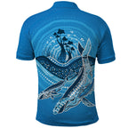Aboriginal Ocean Whale Polo Shirt Dot Art Dreamtime Tree of Life