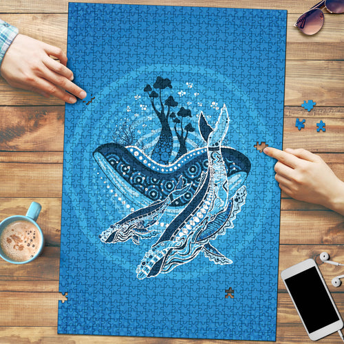 Aboriginal Ocean Whale Puzzle Dot Art Dreamtime Tree of Life