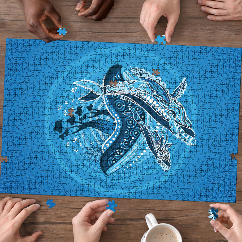 Aboriginal Ocean Whale Puzzle Dot Art Dreamtime Tree of Life