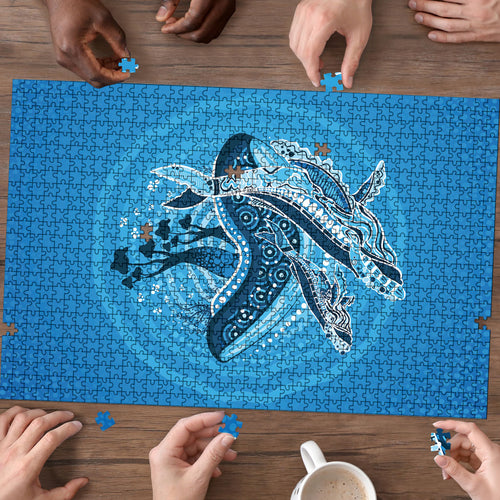 Aboriginal Ocean Whale Puzzle Dot Art Dreamtime Tree of Life