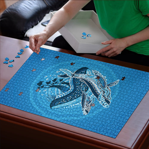 Aboriginal Ocean Whale Puzzle Dot Art Dreamtime Tree of Life