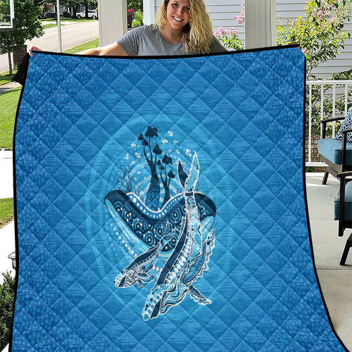 Aboriginal Ocean Whale Quilt Dot Art Dreamtime Tree of Life