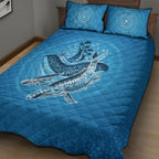 Aboriginal Ocean Whale Quilt Bed Set Dot Art Dreamtime Tree of Life