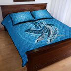 Aboriginal Ocean Whale Quilt Bed Set Dot Art Dreamtime Tree of Life