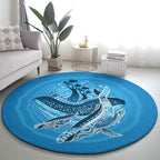 Aboriginal Ocean Whale Round Carpet Dot Art Dreamtime Tree of Life