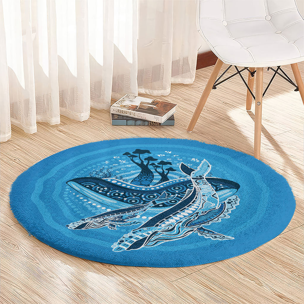 Aboriginal Ocean Whale Round Carpet Dot Art Dreamtime Tree of Life