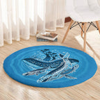 Aboriginal Ocean Whale Round Carpet Dot Art Dreamtime Tree of Life