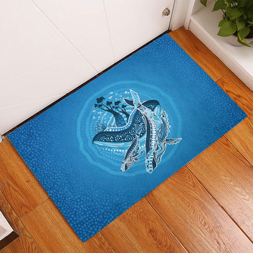 Aboriginal Ocean Whale Rubber Doormat Dot Art Dreamtime Tree of Life