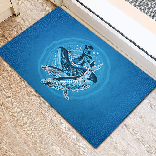 Aboriginal Ocean Whale Rubber Doormat Dot Art Dreamtime Tree of Life