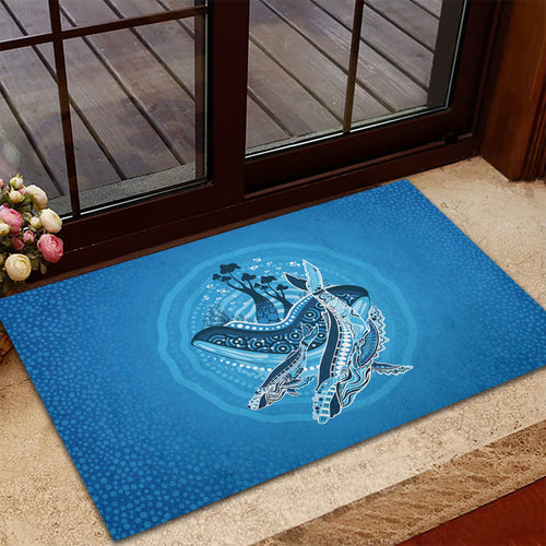 Aboriginal Ocean Whale Rubber Doormat Dot Art Dreamtime Tree of Life