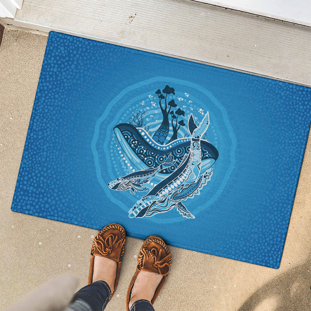 Aboriginal Ocean Whale Rubber Doormat Dot Art Dreamtime Tree of Life