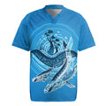 Aboriginal Ocean Whale Rugby Jersey Dot Art Dreamtime Tree of Life