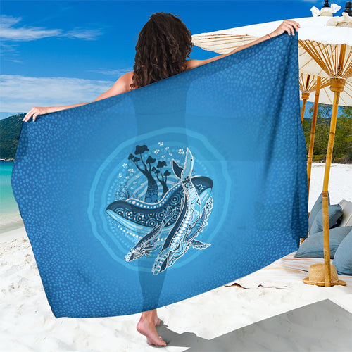 Aboriginal Ocean Whale Sarong Dot Art Dreamtime Tree of Life