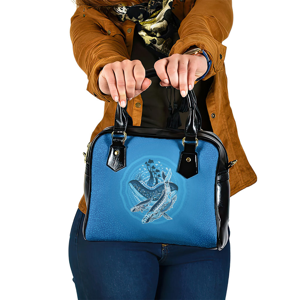 Aboriginal Ocean Whale Shoulder Handbag Dot Art Dreamtime Tree of Life