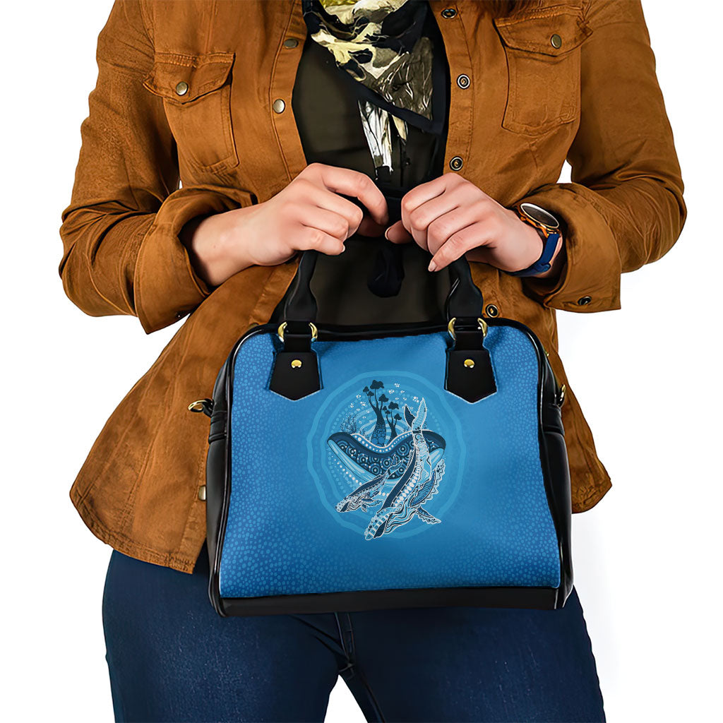 Aboriginal Ocean Whale Shoulder Handbag Dot Art Dreamtime Tree of Life