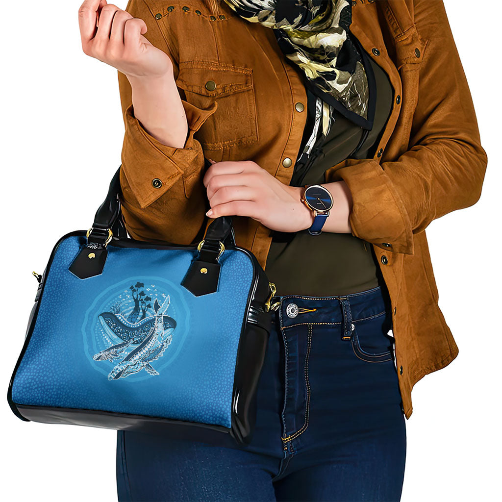 Aboriginal Ocean Whale Shoulder Handbag Dot Art Dreamtime Tree of Life