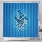 Aboriginal Ocean Whale Shower Curtain Dot Art Dreamtime Tree of Life