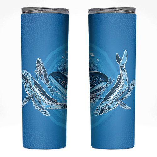 Aboriginal Ocean Whale Skinny Tumbler Dot Art Dreamtime Tree of Life