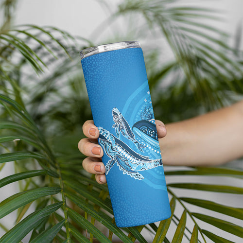 Aboriginal Ocean Whale Skinny Tumbler Dot Art Dreamtime Tree of Life
