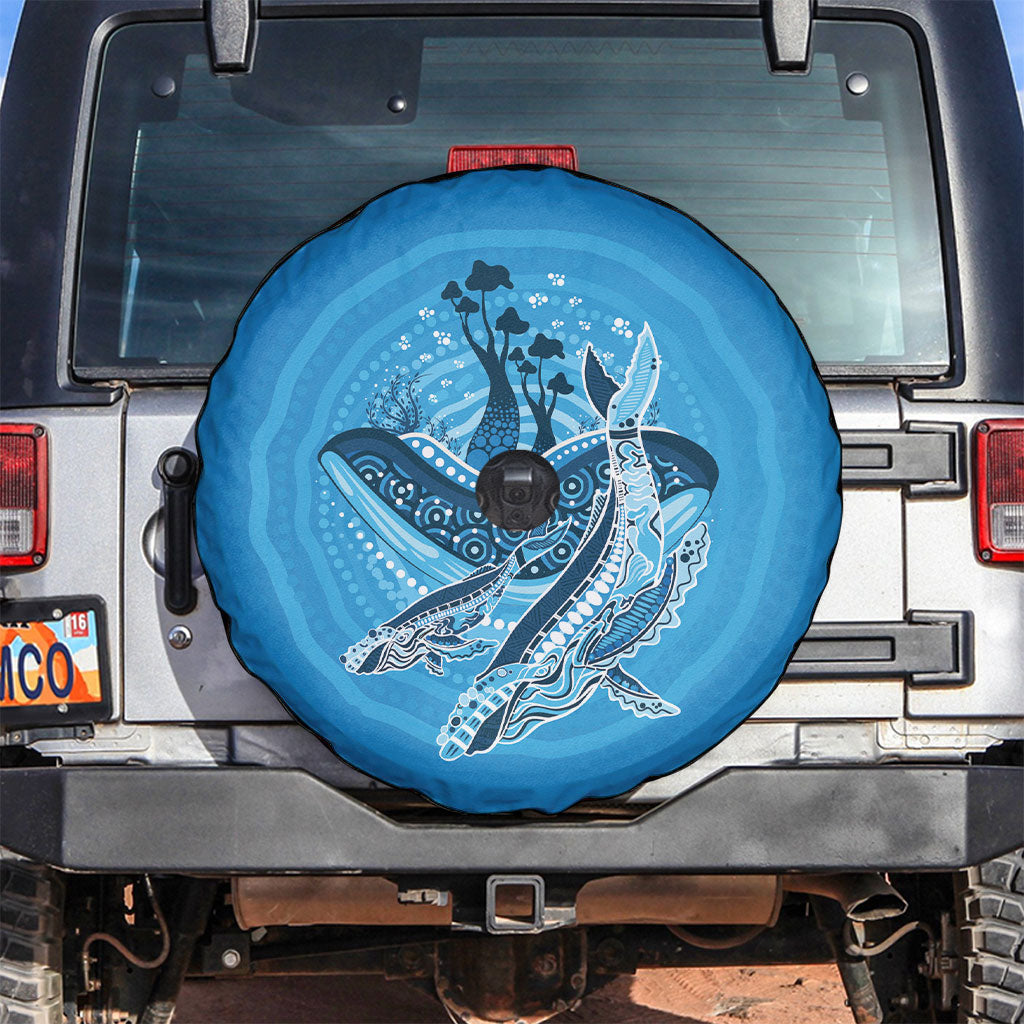 Aboriginal Ocean Whale Spare Tire Cover Dot Art Dreamtime Tree of Life
