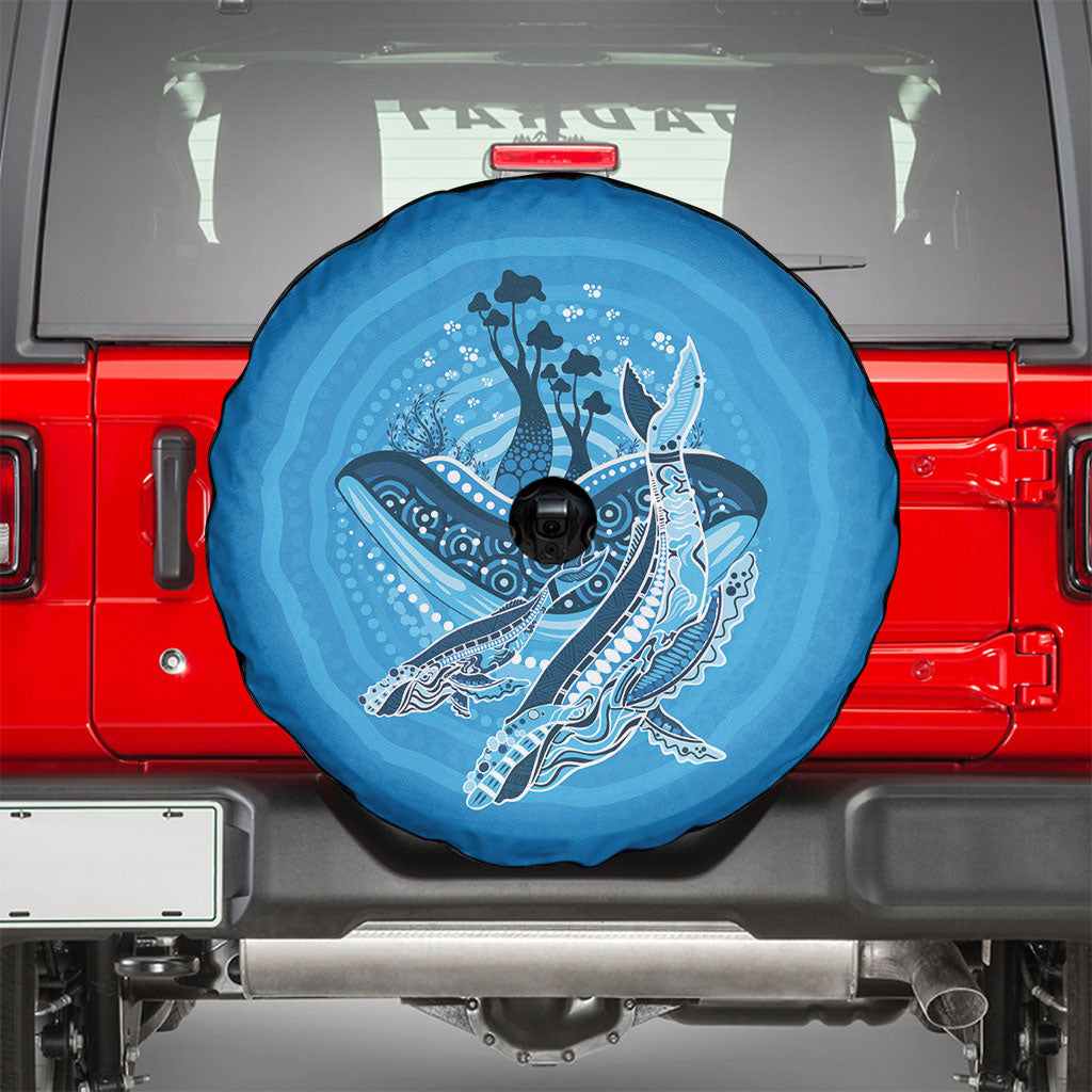 Aboriginal Ocean Whale Spare Tire Cover Dot Art Dreamtime Tree of Life