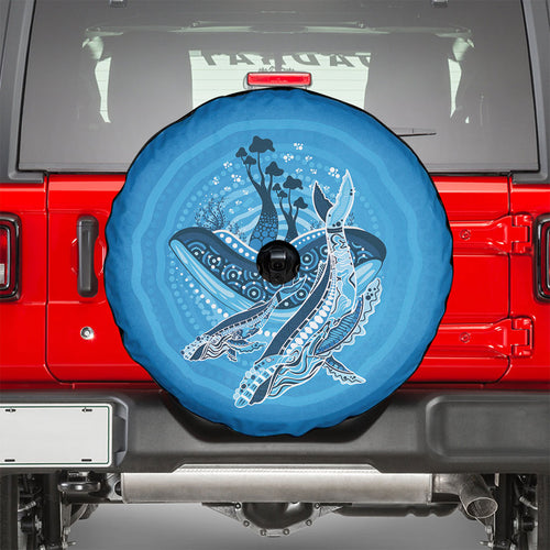 Aboriginal Ocean Whale Spare Tire Cover Dot Art Dreamtime Tree of Life
