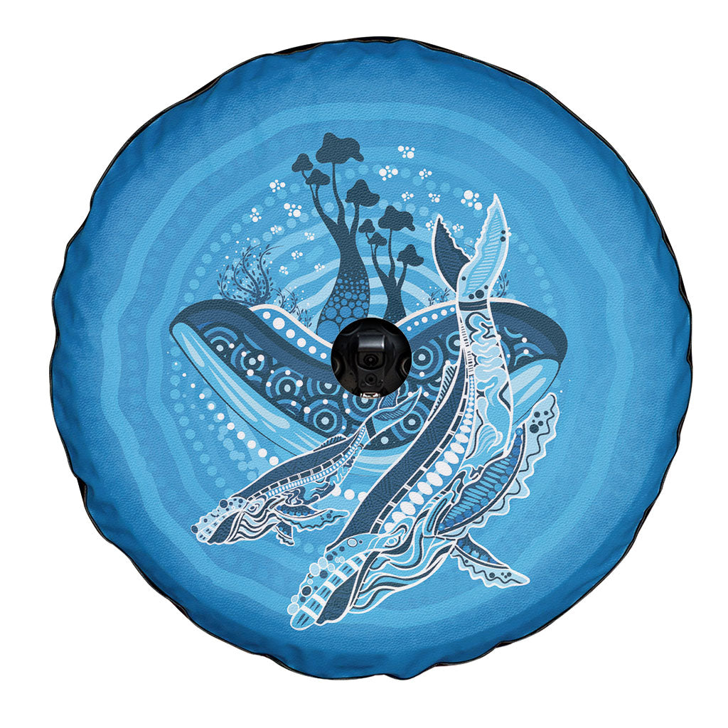 Aboriginal Ocean Whale Spare Tire Cover Dot Art Dreamtime Tree of Life