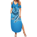 Aboriginal Ocean Whale Summer Maxi Dress Dot Art Dreamtime Tree of Life