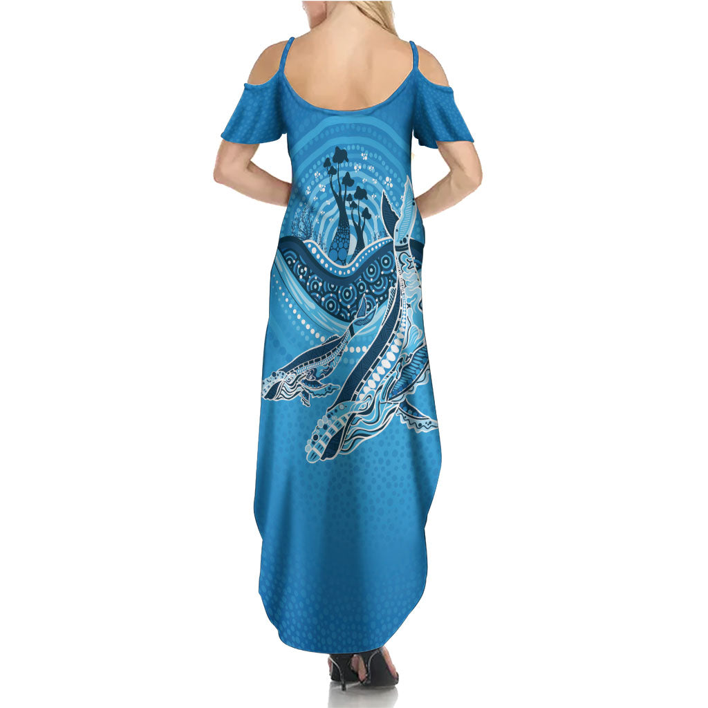Aboriginal Ocean Whale Summer Maxi Dress Dot Art Dreamtime Tree of Life