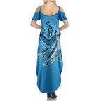 Aboriginal Ocean Whale Summer Maxi Dress Dot Art Dreamtime Tree of Life