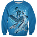 Aboriginal Ocean Whale Sweatshirt Dot Art Dreamtime Tree of Life