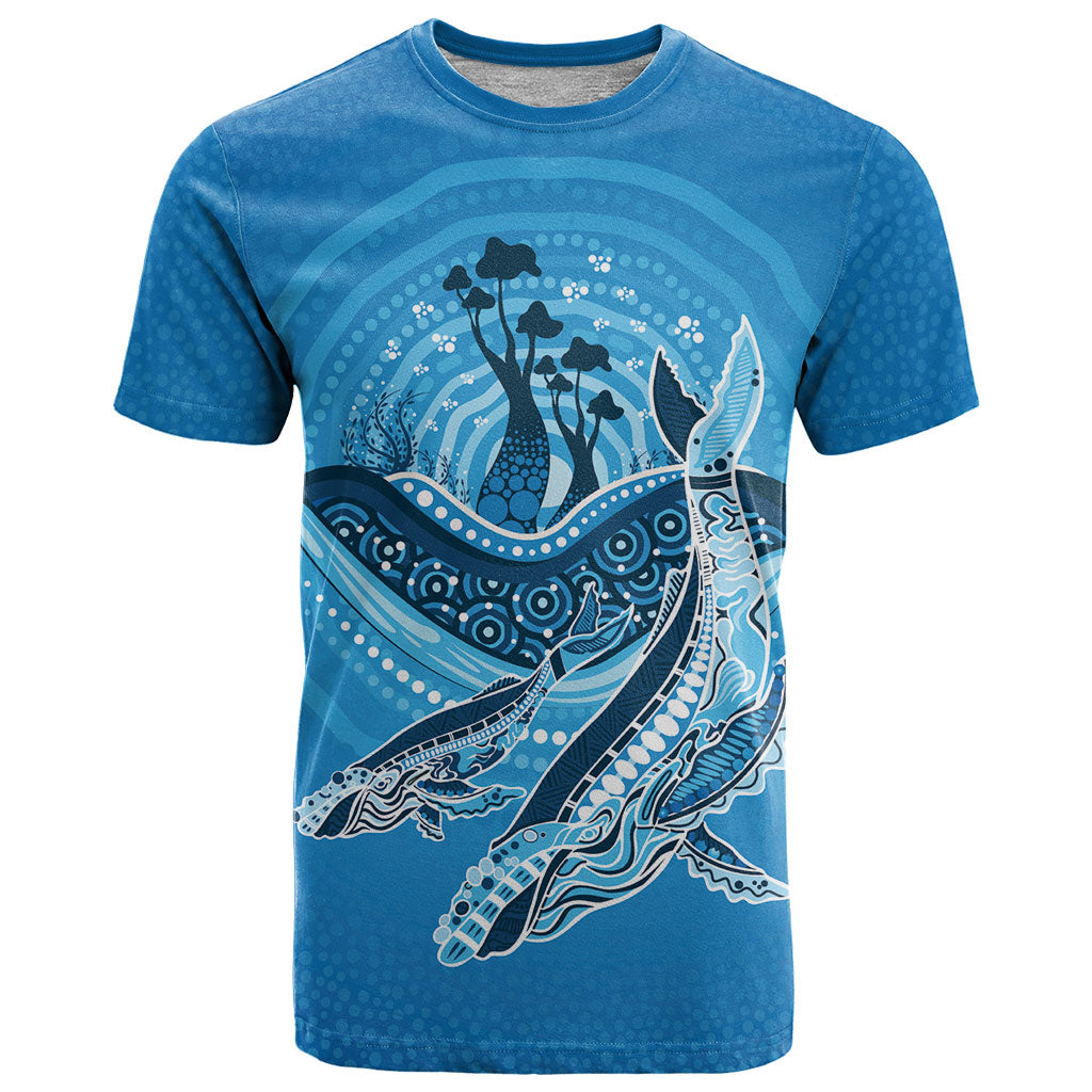 Aboriginal Ocean Whale T Shirt Dot Art Dreamtime Tree of Life