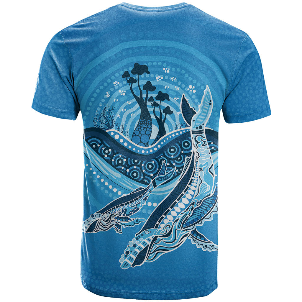 Aboriginal Ocean Whale T Shirt Dot Art Dreamtime Tree of Life