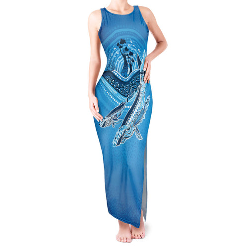 Aboriginal Ocean Whale Tank Maxi Dress Dot Art Dreamtime Tree of Life