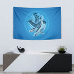Aboriginal Ocean Whale Tapestry Dot Art Dreamtime Tree of Life