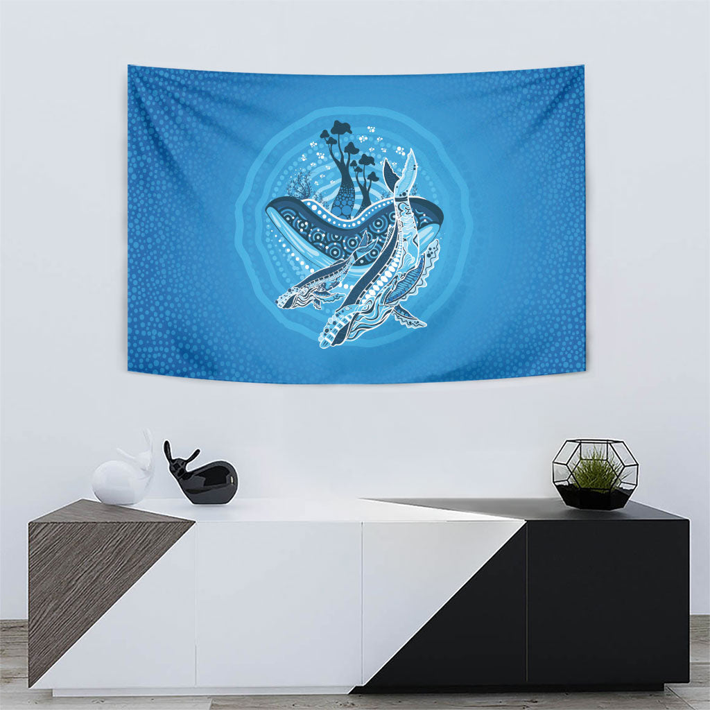 Aboriginal Ocean Whale Tapestry Dot Art Dreamtime Tree of Life