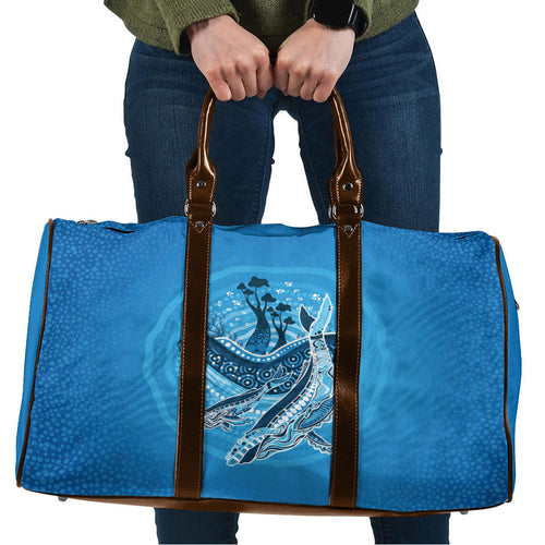 Aboriginal Ocean Whale Travel Bag Dot Art Dreamtime Tree of Life