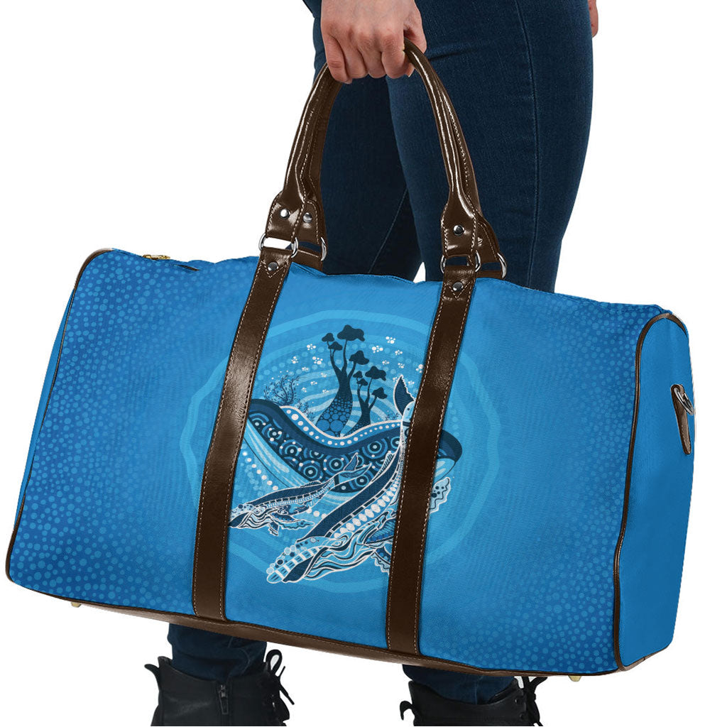 Aboriginal Ocean Whale Travel Bag Dot Art Dreamtime Tree of Life