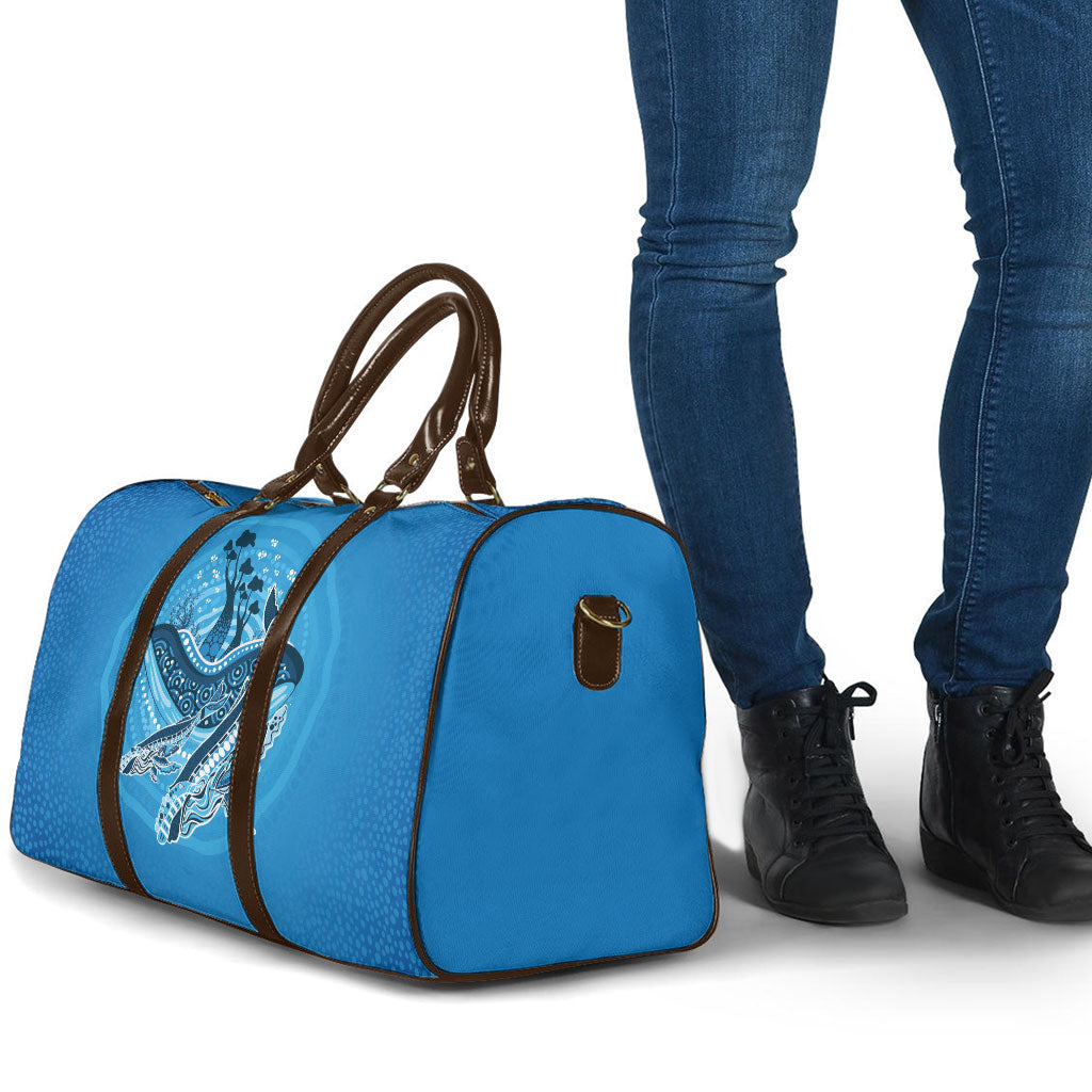 Aboriginal Ocean Whale Travel Bag Dot Art Dreamtime Tree of Life