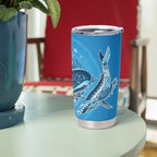 Aboriginal Ocean Whale Tumbler Cup Dot Art Dreamtime Tree of Life